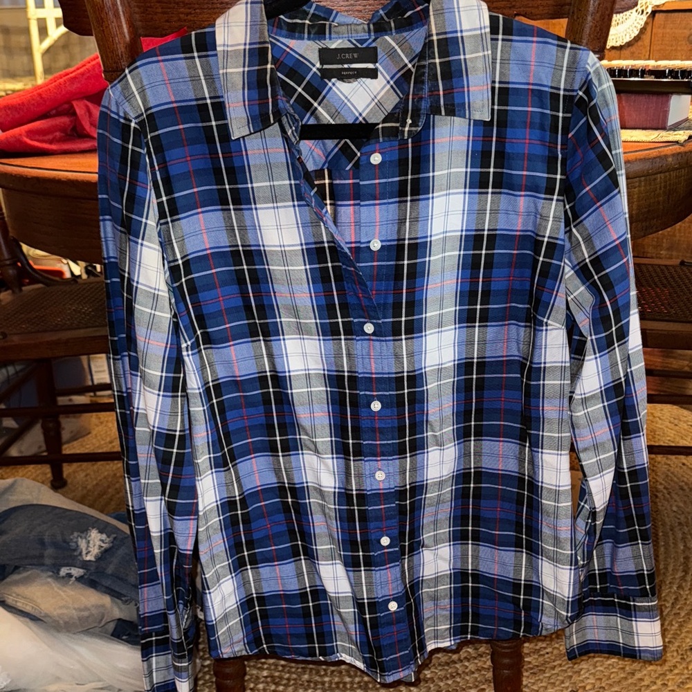 J. Crew Multicolor Plaid Button-Down Shirt